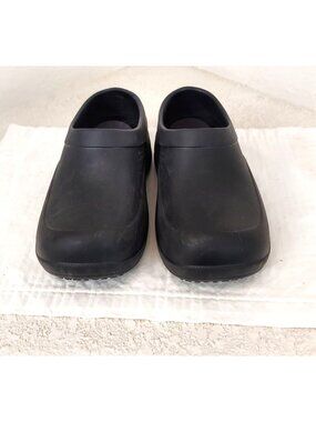 TREDSAFE Womens 6 Mens 5 Black Shoes Slip Oil Resistant Slip On Clog Nursing